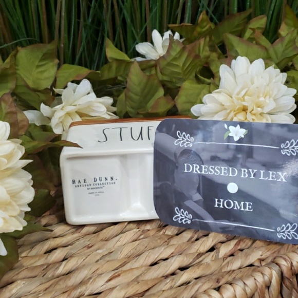 NWT VHTF Rae Dunn STUFF divided holder Wood - Picture 3 of 7